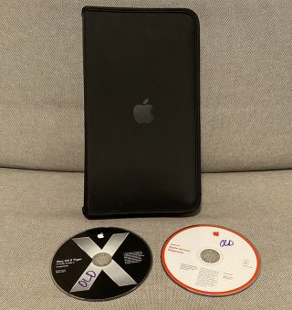 Rare Apple Cd Disc Case & Mac Os X 10.  4 Tiger - Full Version Cpu Drop In Dvd
