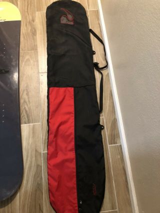 K2 Snowboard Rare Travel Case Soft Bag Black Red Shape Large