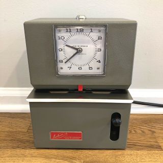Vintage Lathem 2100 Series Time Recorder Punch Clock Usa Rare Euc