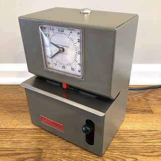 Vintage Lathem 2100 Series Time Recorder Punch Clock USA RARE EUC 2