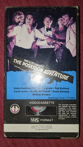 The Poseidon Adventure Vhs Magnetic Video Corporation 1st Release 1980 Rare