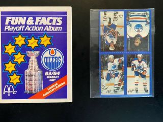 Rare 1983 - 84 Mcdonalds Edmonton Oilers Playoff Album Stickers / Cards Gretzky