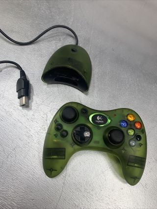 Logitech Cordless Wireless Precision Controller Green Xbox Rare (016)