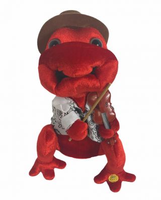 Gemmy Frogz Country Devil Went Down To Georgia Red Frog Rare Plush