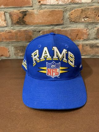 Vintage Vtg 90s La Stl Rams Logo Athletic Diamond Pro Line Snapback Cap Hat Rare