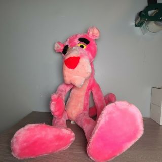 Vintage 1980 Pink Panther Mighty Star Bendable 24 " Rare Plush