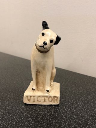 Rare Vintage Chalkware Rca Victor Nipper Dog Advertising Figurine