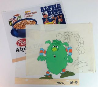Rare Post Alpha - Bits Cereal Animation Cel & Drawing Ray Favata