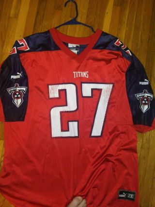 Vintage Eddie George 27 Tennessee Titans NFL Puma Alternate Red Jersey XXL RARE 3