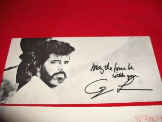 Rare Star Wars Fan Club 1984 George Lucas Facsimile Autograph Card in mailer 2