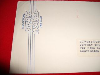 Rare Star Wars Fan Club 1984 George Lucas Facsimile Autograph Card in mailer 3