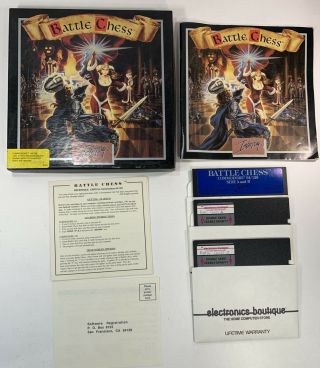 Vintage Rare Battle Chess For Commodore 64 128 5.  25” Disk Complete