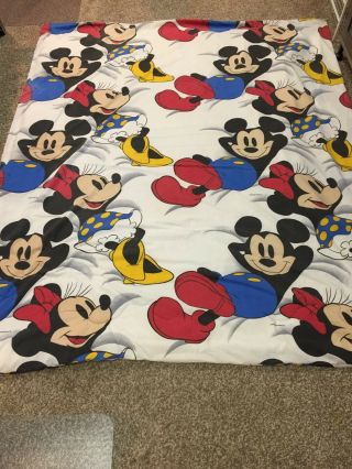 Walt Disney Rare Vintage Comforter Twin Mickey Minnie Mouse -