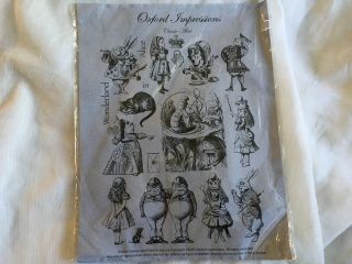 Oxford Impressions Classic Alice In Wonderland Unmounted Rubber Stamps Rare