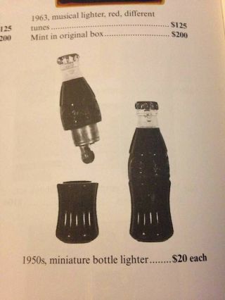 Rare Vintage Coca - Cola Bottle Lighter 2.  5” Miniature 1950s Advertising Novelty