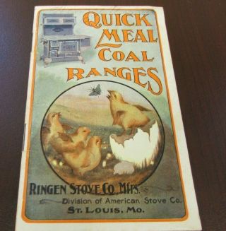 1904 Quick Meal Coal Ranges Punch And Judy Drawing Book With Illustrations Rare