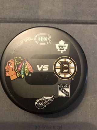 Chicago Blackhawks Vs.  Boston Bruins 6 Ltd Ed Puck Hard To Find Rare