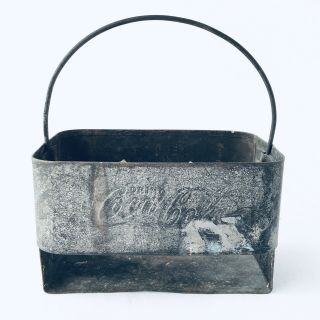 Vintage Coca Cola Coke Steel Metal 6 - Pack Bottle Holder Drink Carrier Rack Rare