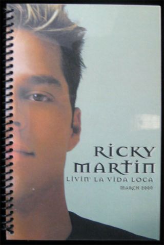 Ricky Martin Rare March 2000 Livin La Vida Loca Tour Book Band Crew Itinerary