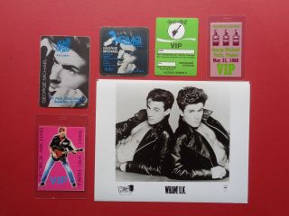 Wham,  George Michael,  8x10 " B/w Promo Photo,  5 Rare Backstage Passes