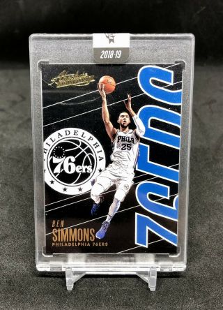 Extremely Rare Ben Simmons Card 2018 - 19 Absolute Memorabilia Encased No.  8 Ssp