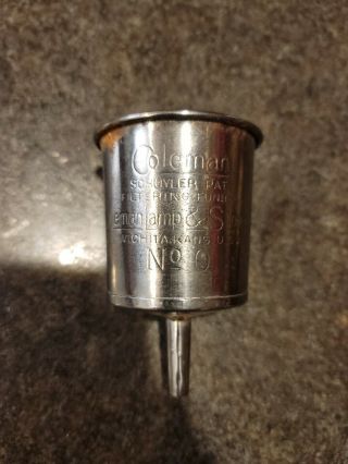 Rare Coleman Funnel Schuyler No.  0 Metal Usa Vintage Camp Fuel Stove Lantern