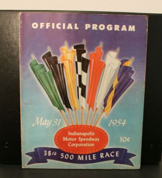 1954 Indy 500 Race Program Rare Indianapolis Auto Racing " Bill Vukovich " Win