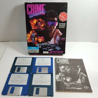 Crime Wave 1990 3.  5 " Disk Ms - Dos Pc Access Vintage Retro Computer Game Rare