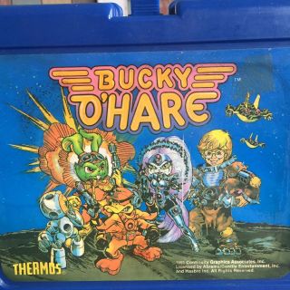 Rare Bucky O’Hare Thermos Lunch Box 1991 Abrams/Gentile Hasbro Inc.  Vintage 3