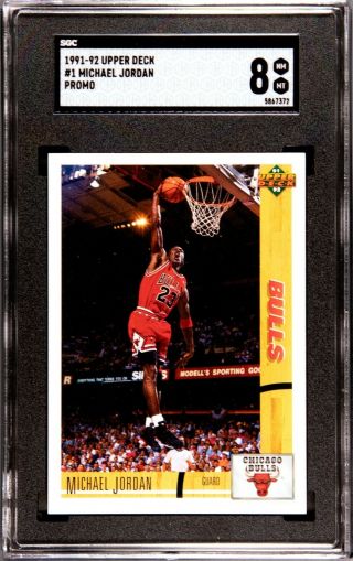 1991 Upper Deck Michael Jordan Bulls 1 Promo - - Rare Sgc 8=near - To