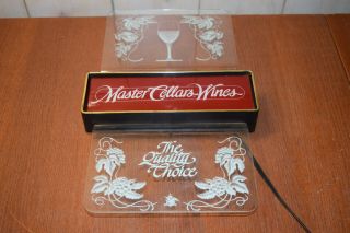 Rare Vintage " Master Cellars Wines " Advertising Lighted Sign By Anheuser Busch