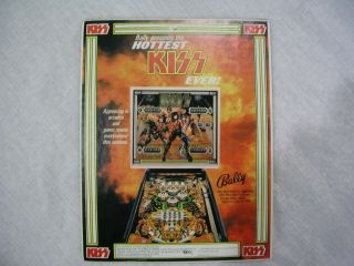 Rare Vintage 1978 - 79 Bally Kiss Pinball Machine Advertisement From Arcade
