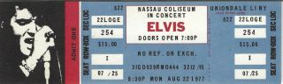 1977 Elvis Presley Full Concert Ticket Nassau Coliseum,  Ny Rare Pictorial Mt
