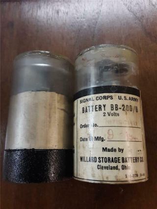 1945 2 Us Army Willard Battery Co Cleveland Oh Research Wwii Old Tool Rare Vtg
