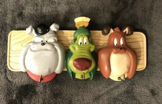 Looney Tunes Dogs Key Hooks Extremely Rare Spike Marvin The Martian K - 9 Hector