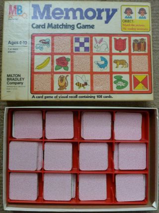 Vintage Rare 1978 Memory Matching Game Milton Bradley 4664 108 Cards Complete