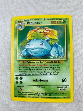 Venusaur 15/102 Pokémon Card Base Set Moderate Play