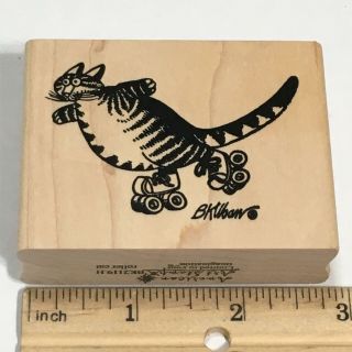 B.  Kliban Cat Roller Skating Bk2119.  H Rubber Stamp Rare