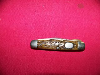 Vintage Rare Boy Scout Cattaraugus Cutlery Pocket Knife Jigged Bone Handles