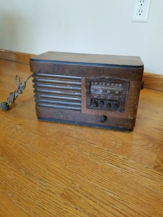 Rare Antique Rpc Chicago Imperial Wood Case Tube Radio - As - Is Parts
