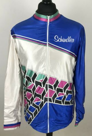 Vintage 80s Cycling Jersey Schindler Bike Jacket Men 