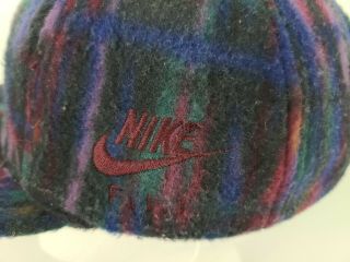 Rare Vintage Nike Fleece Strapback Hat Cap All Over Multi Color Print
