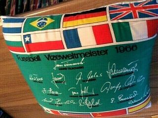1966 World Cup England Germany Rare Football Cushion With Flags