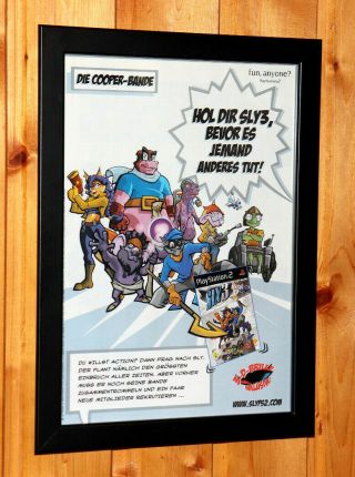 Sly 3 Honor Among Thieves Rare Small Poster / Old Ad Page Framed Ps2 Ps Vita