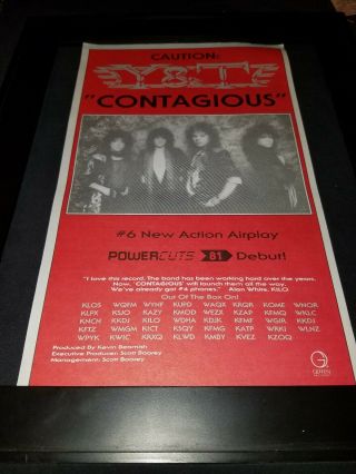 Y&t Contagious Rare Radio Promo Poster Ad Framed