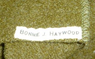 ORIG US ARMY WWII WOOL BLANKET DATED 5 - 6 - 43 rare female soldier name 2