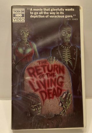 Return Of The Living Dead Vhs Thorn Emi Hbo Video Big Box 1987 Rare Cult Gore Fs