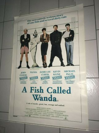 A Fish Called Wanda 1988 John Cleese Curtis Kline Rare Aust Cinema Os Poster