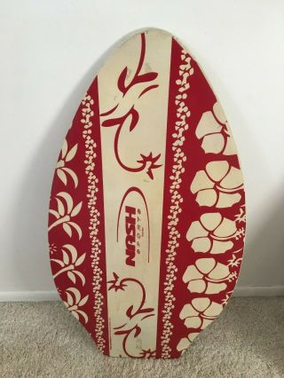 Rare Nash Hawaii Boogie Board Vintage Bodyboard Skim Wood Surf Water Sports Htf