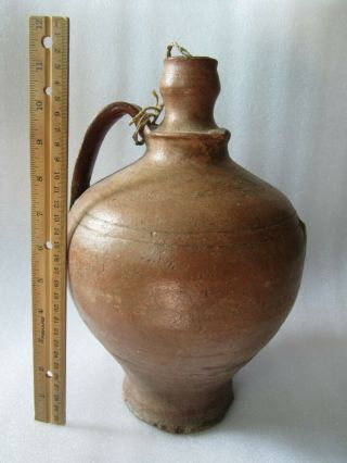 Rare Pre - Columbian Era Wine / Water Vessel / Jug 11 1/2”